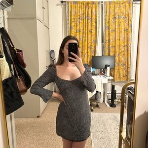 Zara Long Sleeve Polka Dot Mini Dress